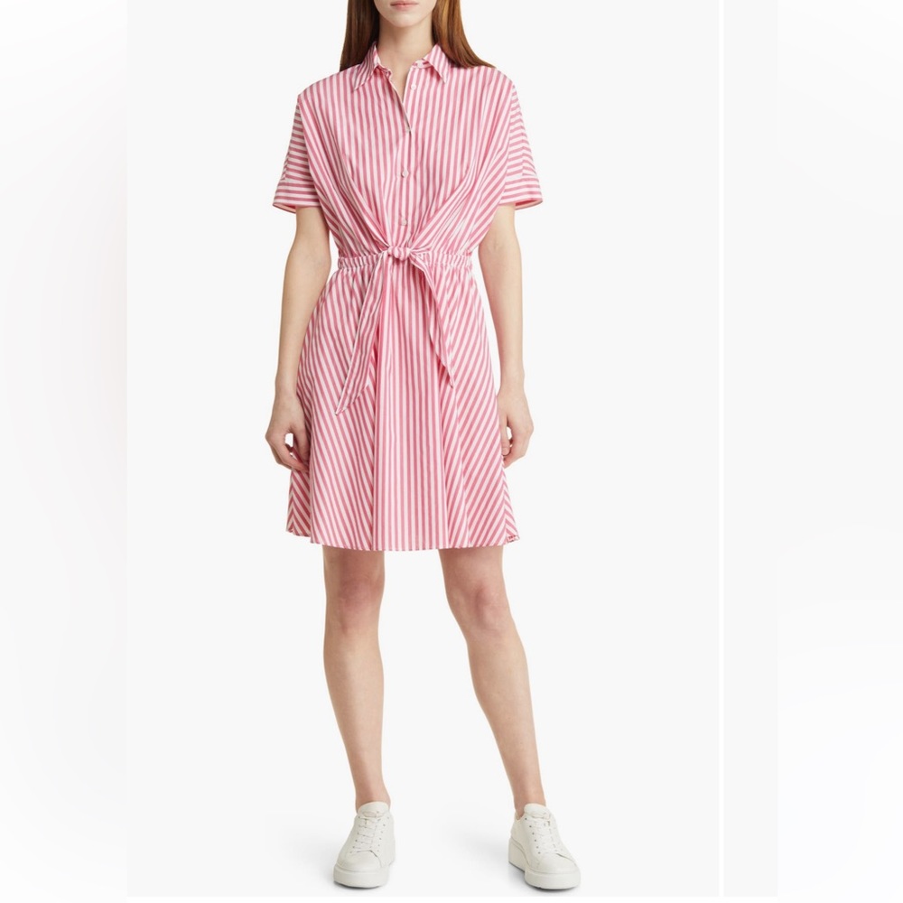 HUGO BOSS Strip tie waist cotton shirt Dress